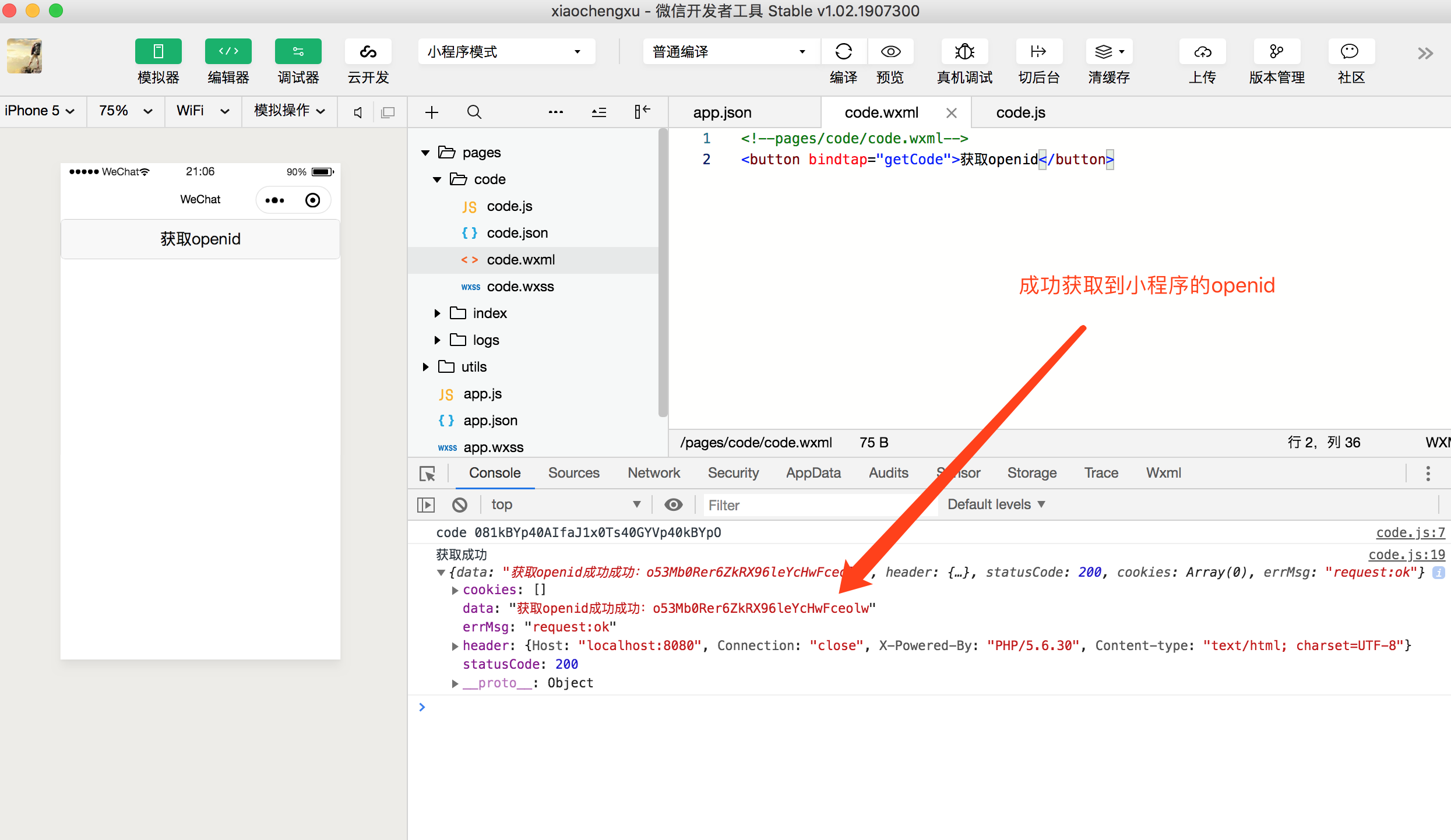 关于微信小程序体验版获取不到openId的问题